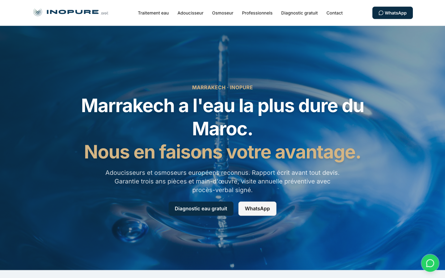 Capture du site INOPURE Water